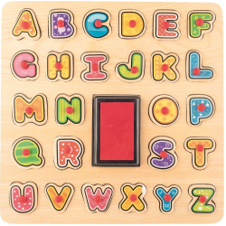 Puzzle ABC i stempelki z tuszem