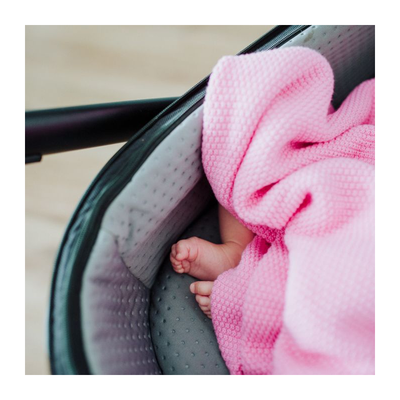 Koc bawełniany dla niemowląt różowy
