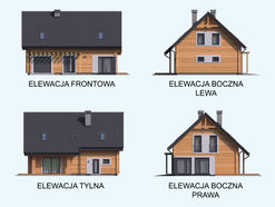 Wizualizacja PT RIO 2 projekt domu z bali drewnianych CE