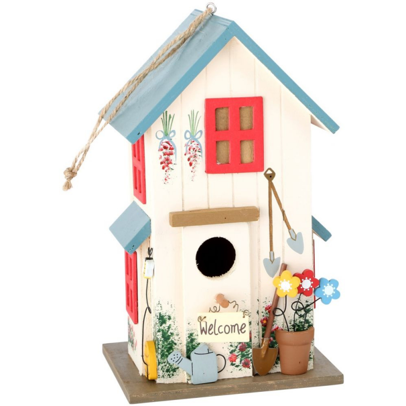 Domek dla ptaków - kolorowy karmnik ozdobny