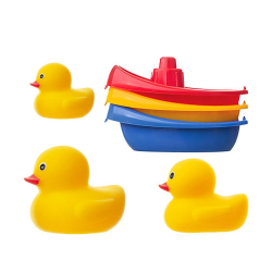 Zestaw kaczuszek do kąpieli z łódkami