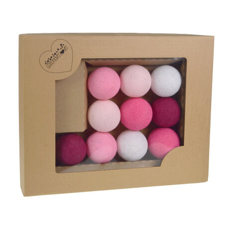 Świecące kule cotton balls sweet pink - 10szt