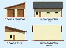 Elewacja PT G201 gara dwustanowiskowy z pomieszczeniami gospodarczymi CE