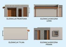 Elewacja PT G21A gara jednostanowiskowy z pomieszczeniami gospodarczymi CE