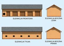 Elewacja PT G224 gara piciostanowiskowy CE