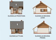 Elewacja PT LUIZJANA szkielet drewniany dom letniskowy z poddaszem CE