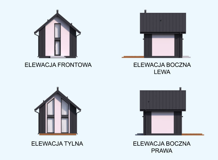 Wizualizacja PT LIDO A dom letniskowy na zgoszenie do 35 m2 CE