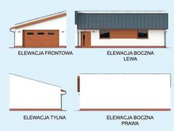 Wizualizacja PT G318 szkielet drewniany garaż dwustanowiskowy z pomieszczeniem gospodarczym CE