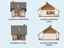 Wizualizacja PT LUIZJANA szkielet drewniany dom letniskowy z poddaszem CE