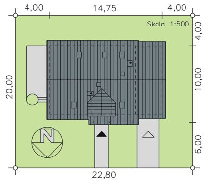 Sytuacja PWD BW-17 z frontem poudniowym CE