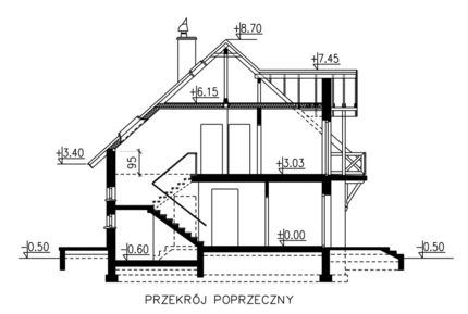 Przekrj PWD BW-46 z frontem poudniowym CE