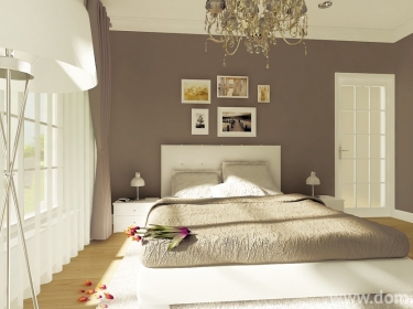 Jedna z trzech sypialni w domu parterowym z możliwością adaptacji poddasza